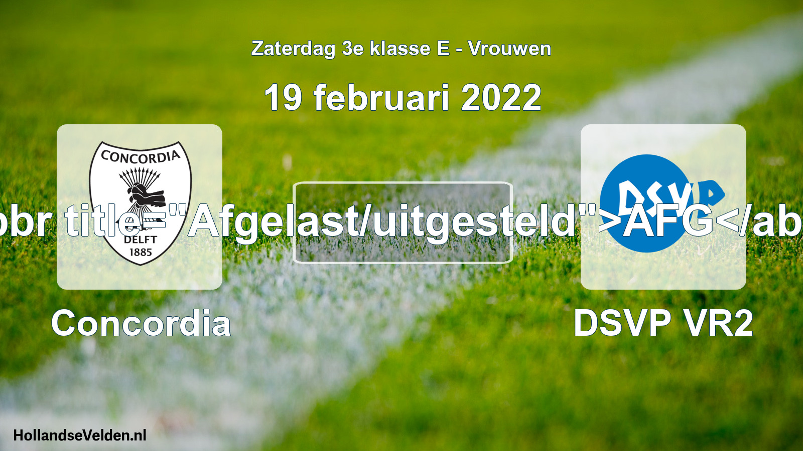Scheduled Match: Concordia - DSVP VR2 (19 February 2022)