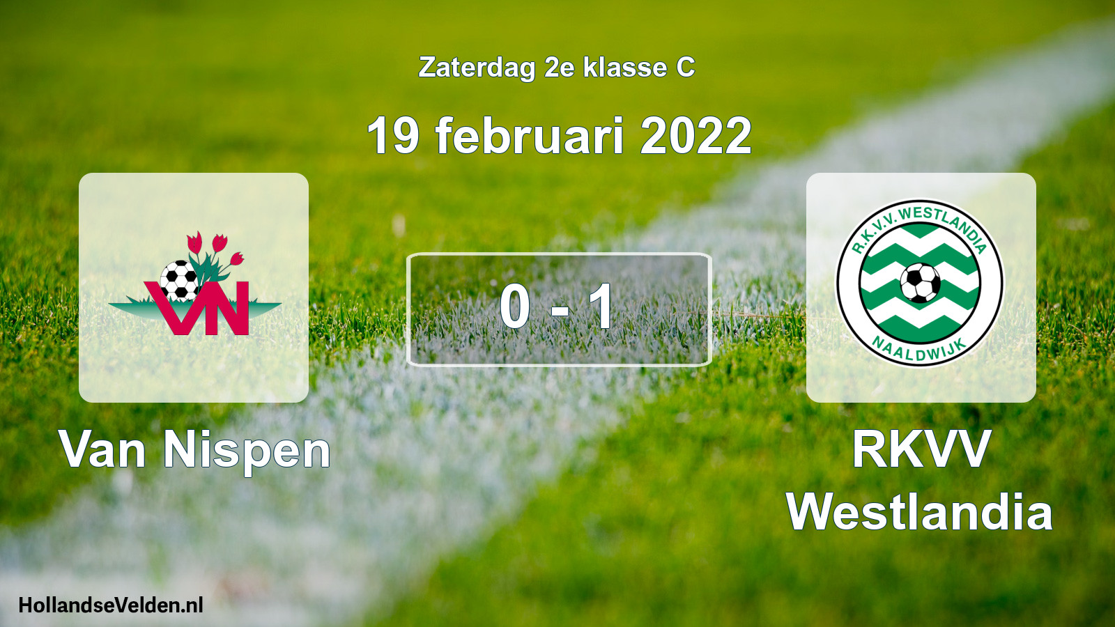 Total number of matches played: Van Nispen - RKVV Westlandia 0 - 1 (19 February 2022)