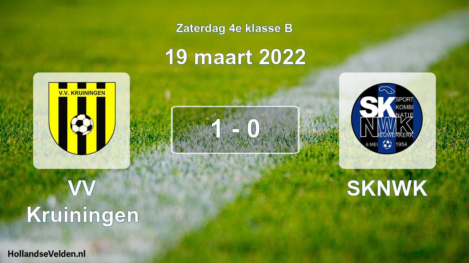 Total number of matches played: VV Kruiningen - SKNWK 1 - 0 (19 March 2022)