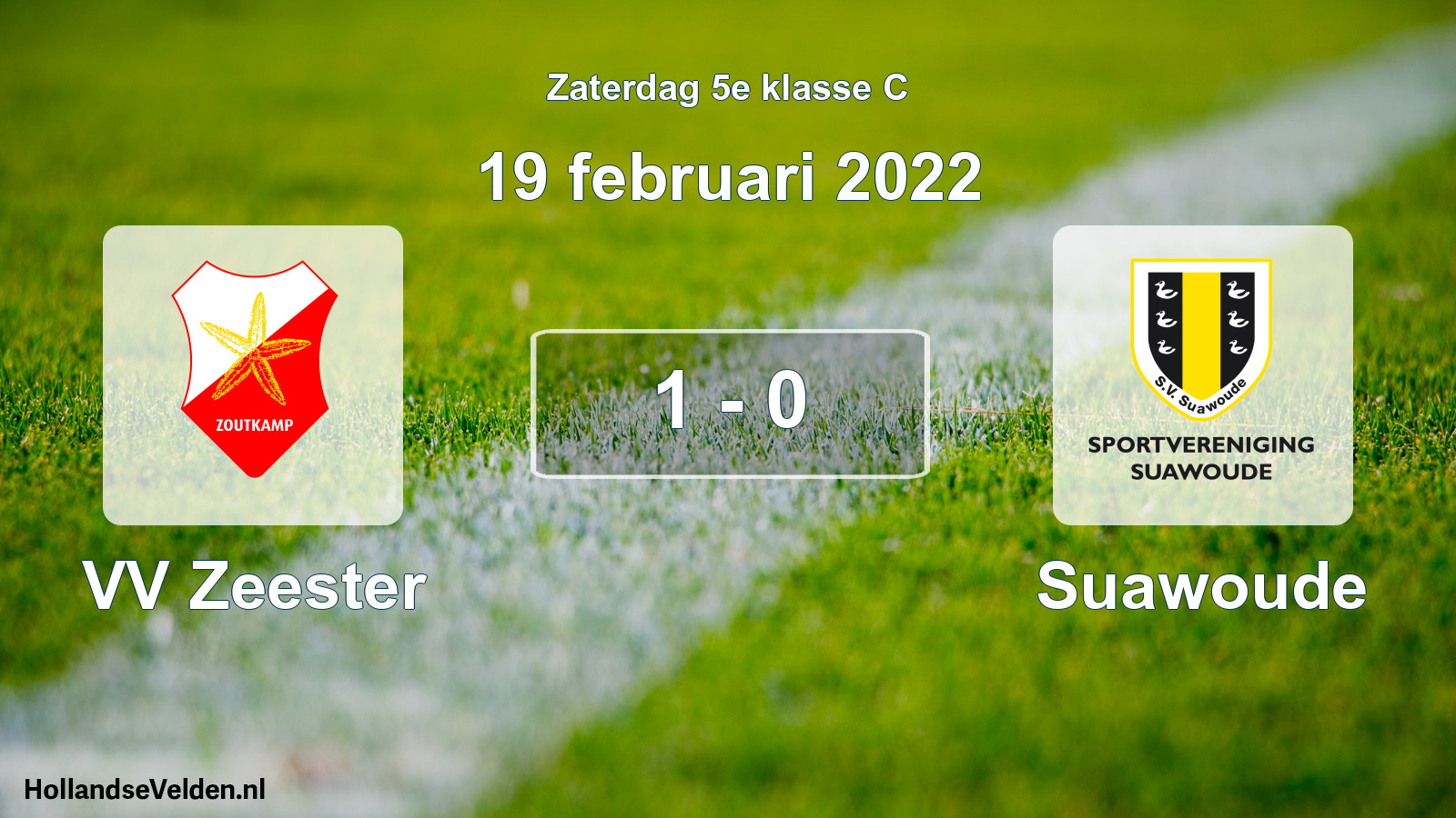 Total number of matches played: VV Zeester - Suawoude 1 - 0 (19 February 2022)