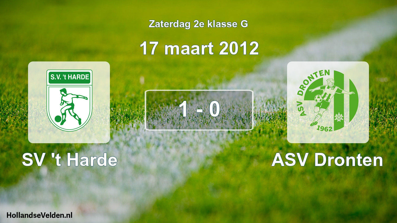 Total number of matches played: SV 't Harde - ASV Dronten 1 - 0 (17 March 2012)