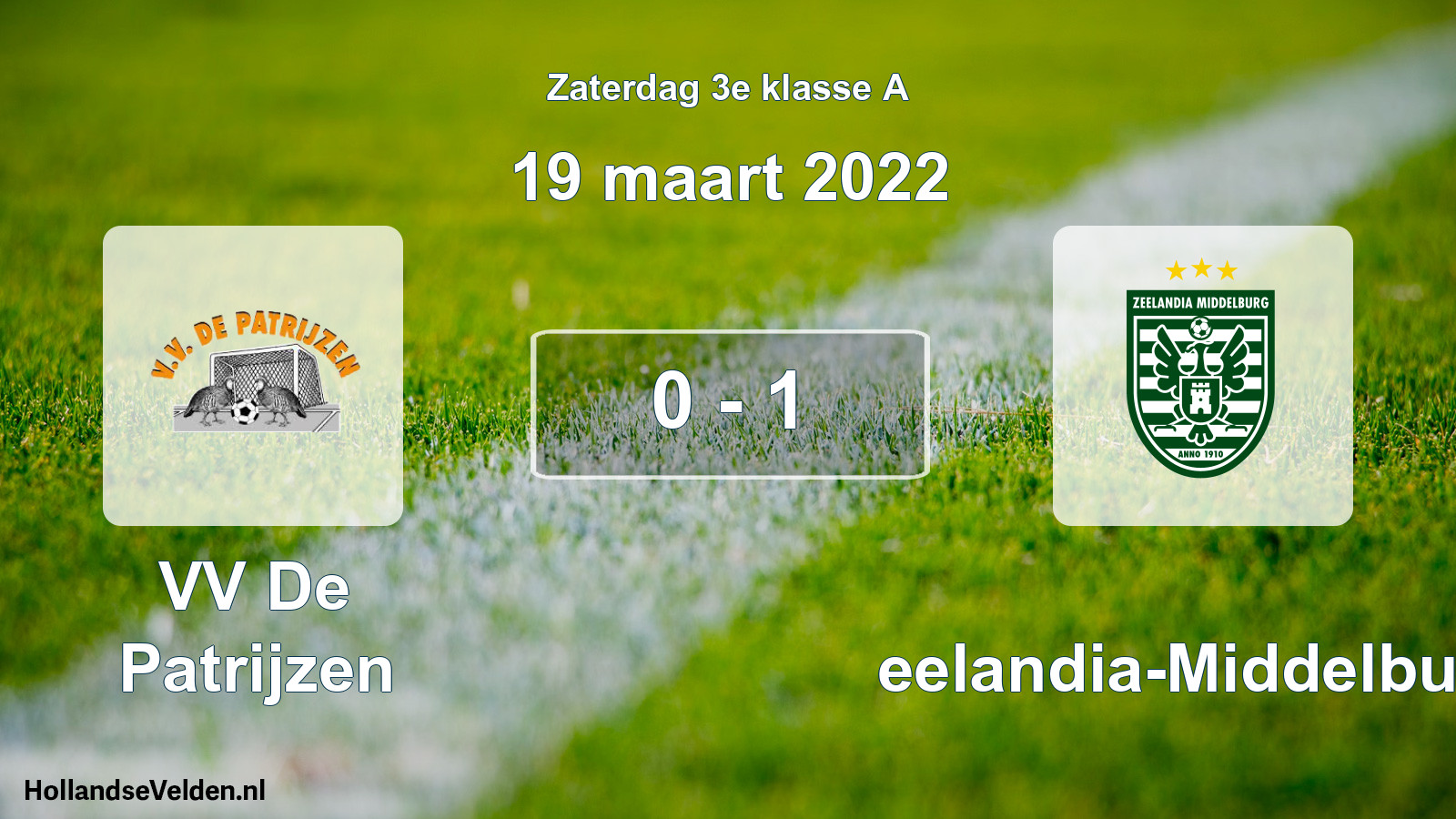 Total number of matches played: VV De Patrijzen - Zeelandia-Middelburg 0 - 1 (19 March 2022)