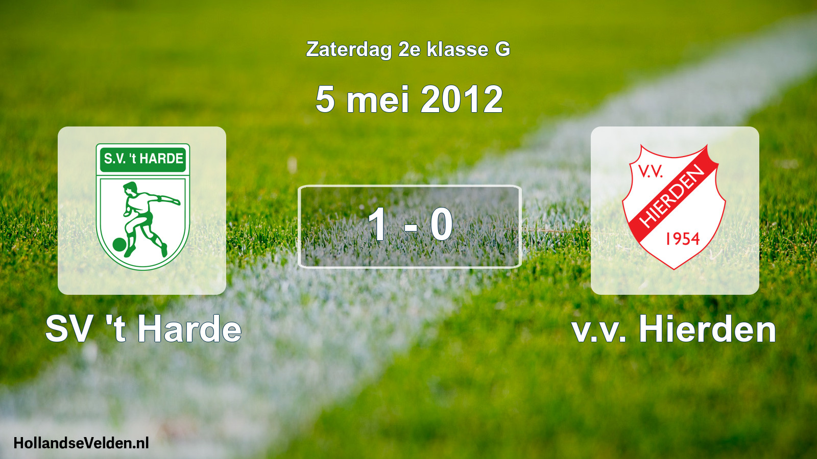 Total number of matches played: SV 't Harde - v.v. Hierden 1 - 0 (5 May 2012)