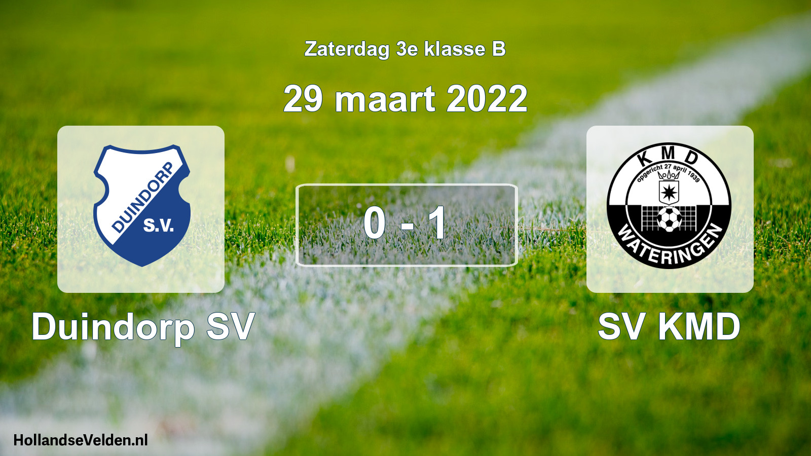 Total number of matches played: Duindorp SV - SV KMD 0 - 1 (29 March 2022)