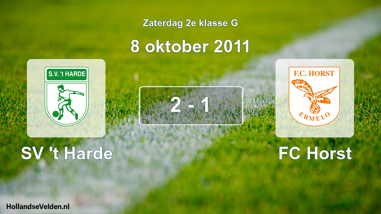Total number of matches played: SV 't Harde - FC Horst 2 - 1 (8 October 2011)