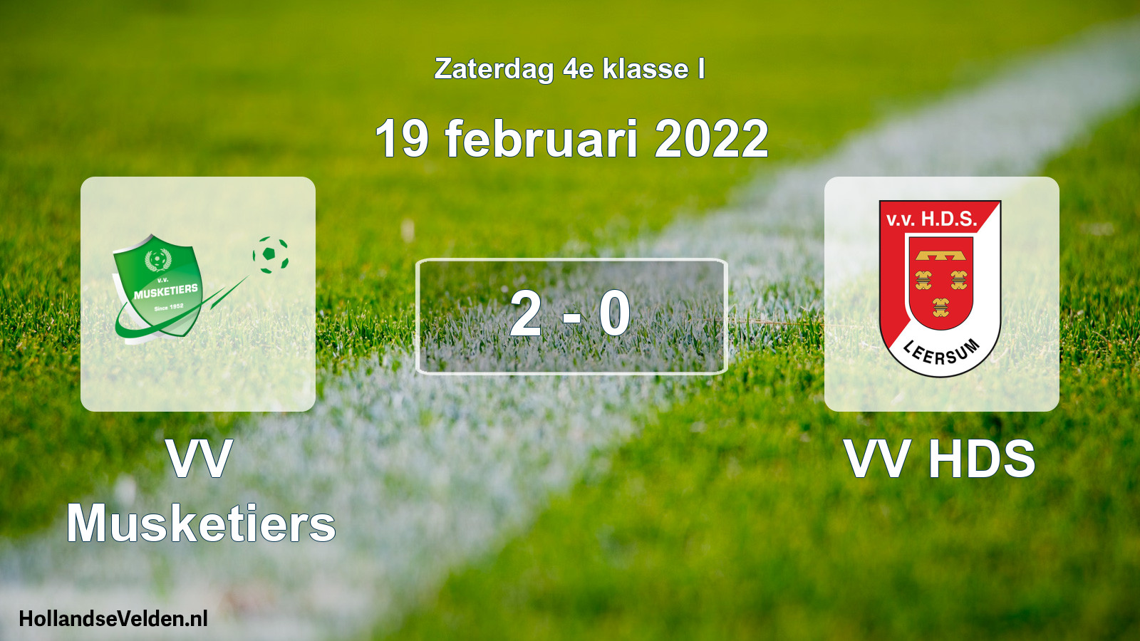Total number of matches played: VV Musketiers - VV HDS 2 - 0 (19 February 2022)