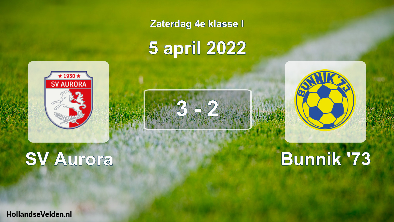Total number of matches played: SV Aurora - Bunnik '73 3 - 2 (5 April 2022)