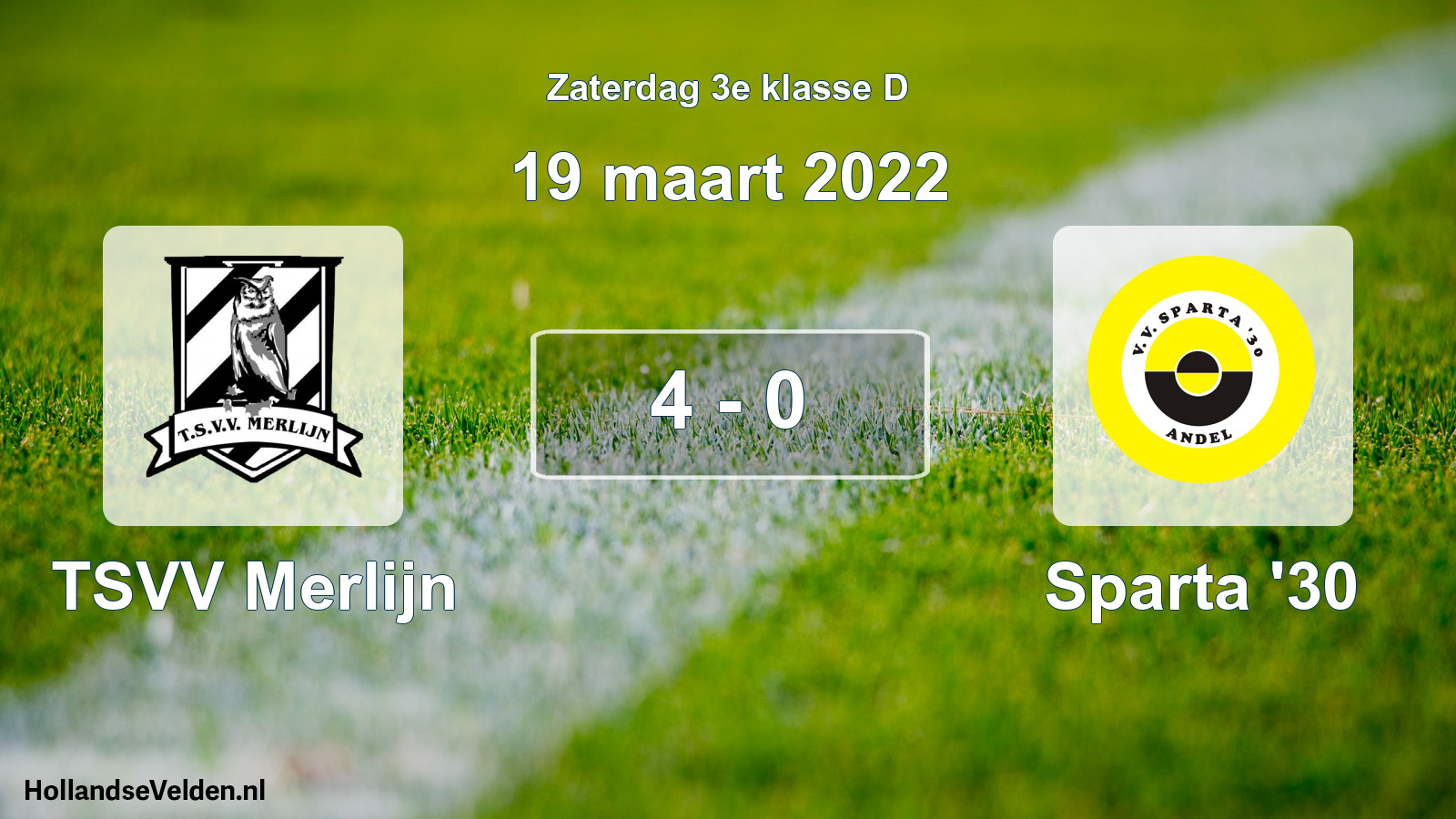 Total number of matches played: TSVV Merlijn - Sparta '30 4 - 0 (19 March 2022)