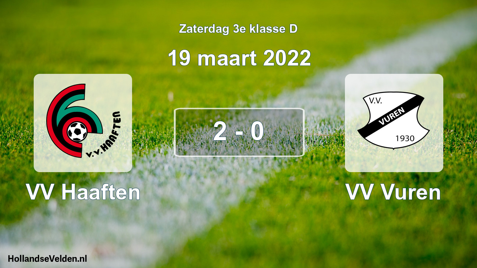 Total number of matches played: VV Haaften - VV Vuren 2 - 0 (19 March 2022)