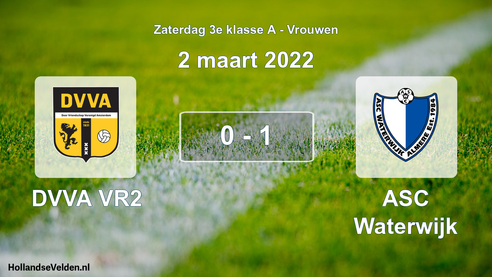 Total number of matches played: DVVA VR2 - ASC Waterwijk 0 - 1 (2 March 2022)