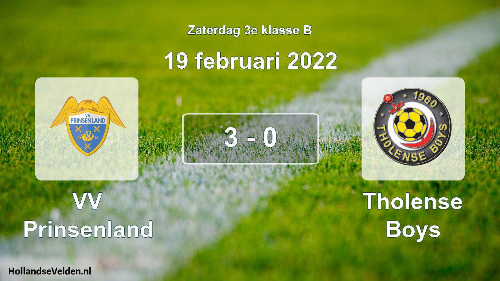 Total number of matches played: VV Prinsenland - Tholense Boys 3 - 0 (19 February 2022)