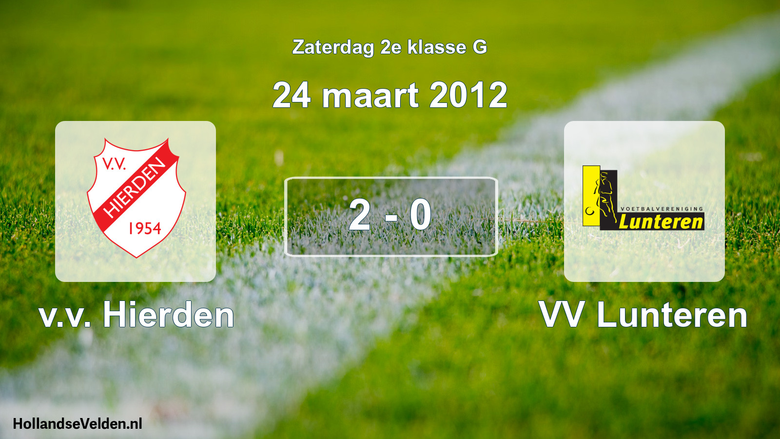 Total number of matches played: v.v. Hierden - VV Lunteren 2 - 0 (24 March 2012)