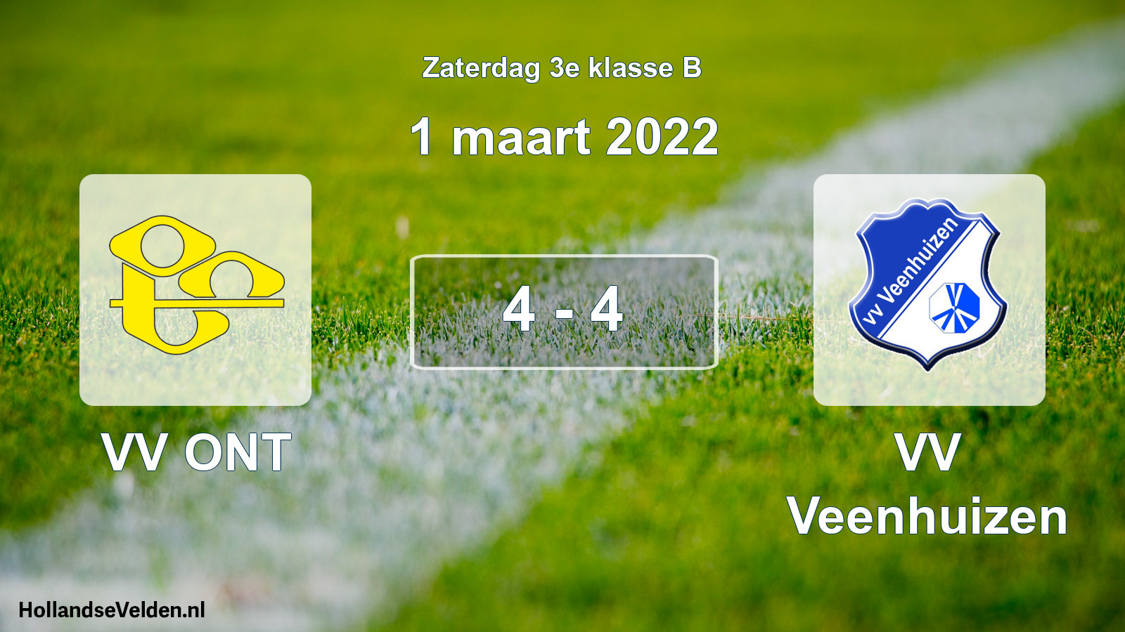 Total number of matches played: VV ONT - VV Veenhuizen 4 - 4 (1 March 2022)