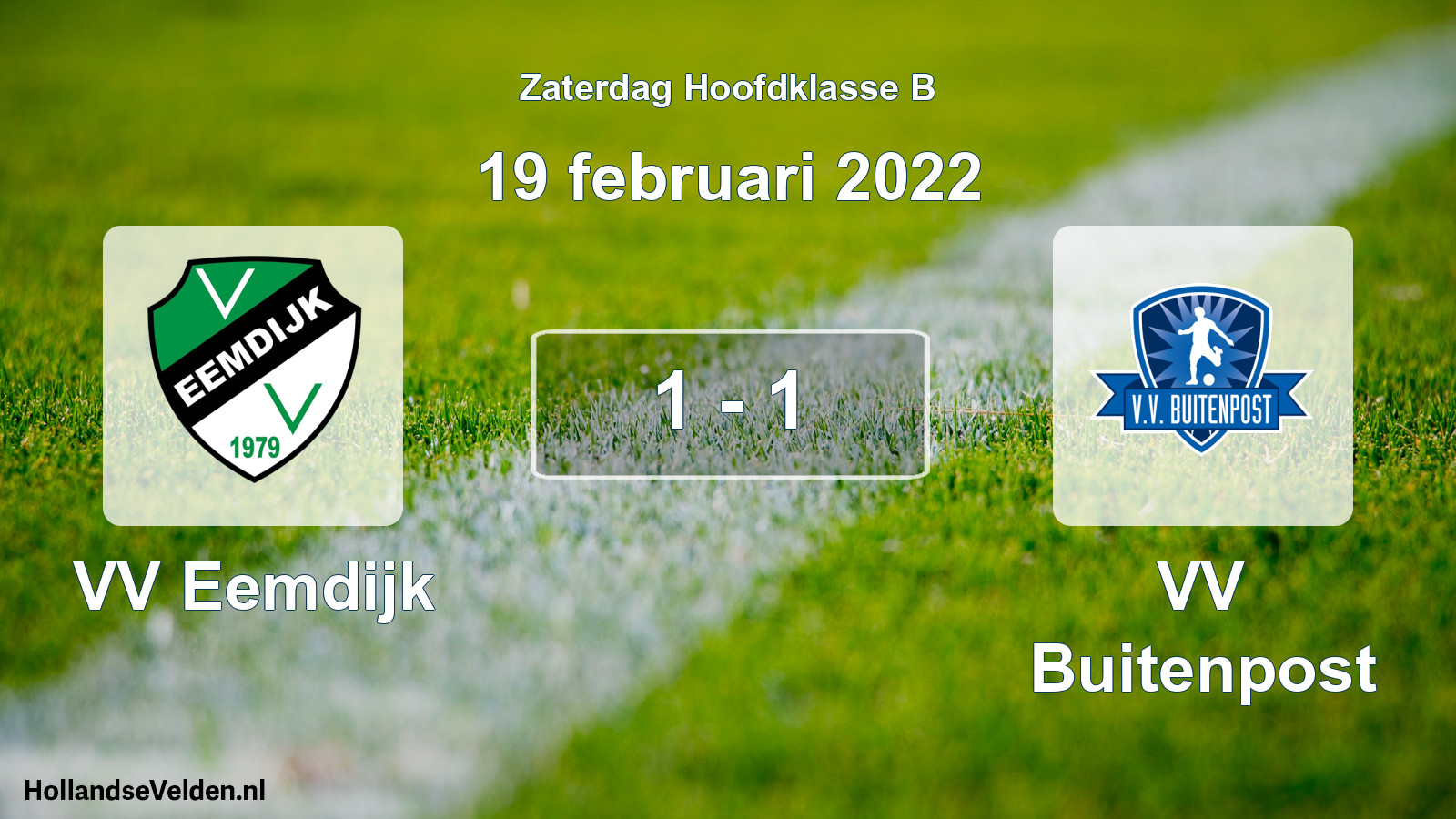 Total number of matches played: VV Eemdijk - VV Buitenpost 1 - 1 (19 February 2022)