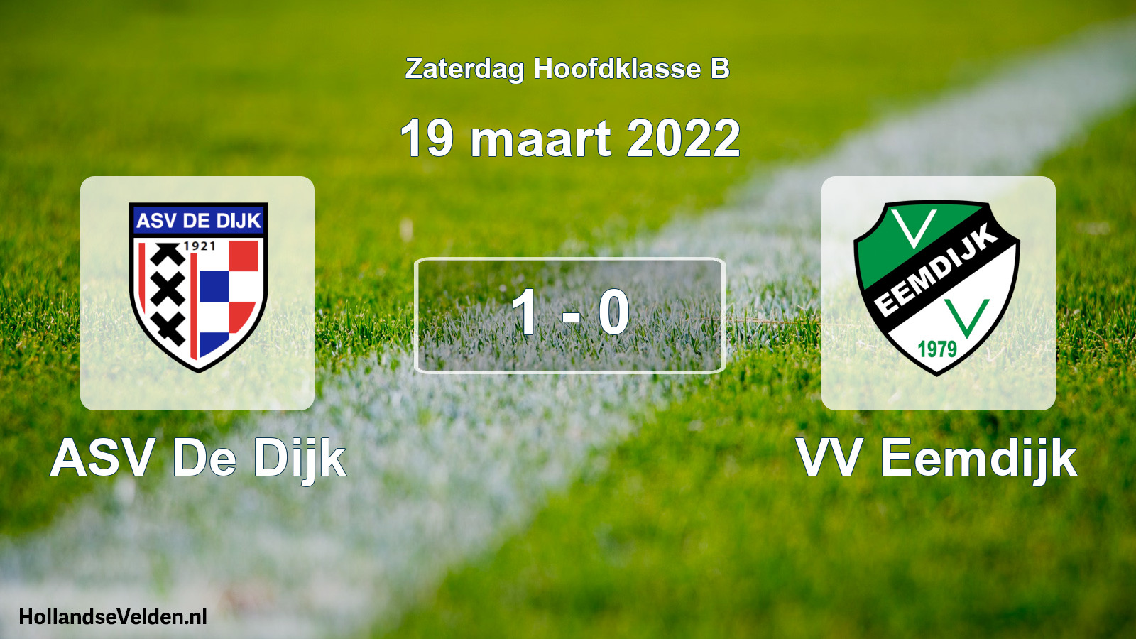 Total number of matches played: ASV De Dijk - VV Eemdijk 1 - 0 (19 March 2022)
