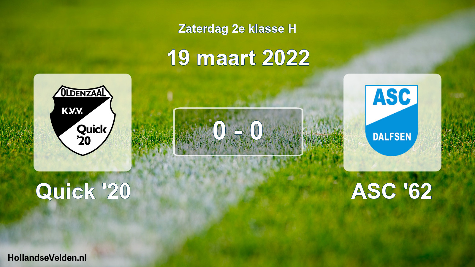 Total number of matches played: Quick '20 - ASC '62 0 - 0 (19 March 2022)