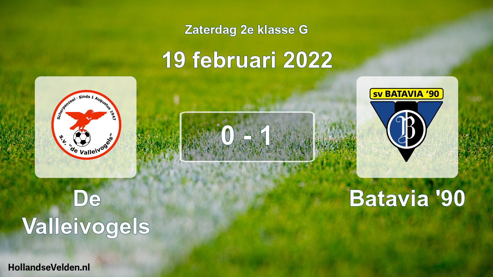 Total number of matches played: De Valleivogels - Batavia '90 0 - 1 (19 February 2022)