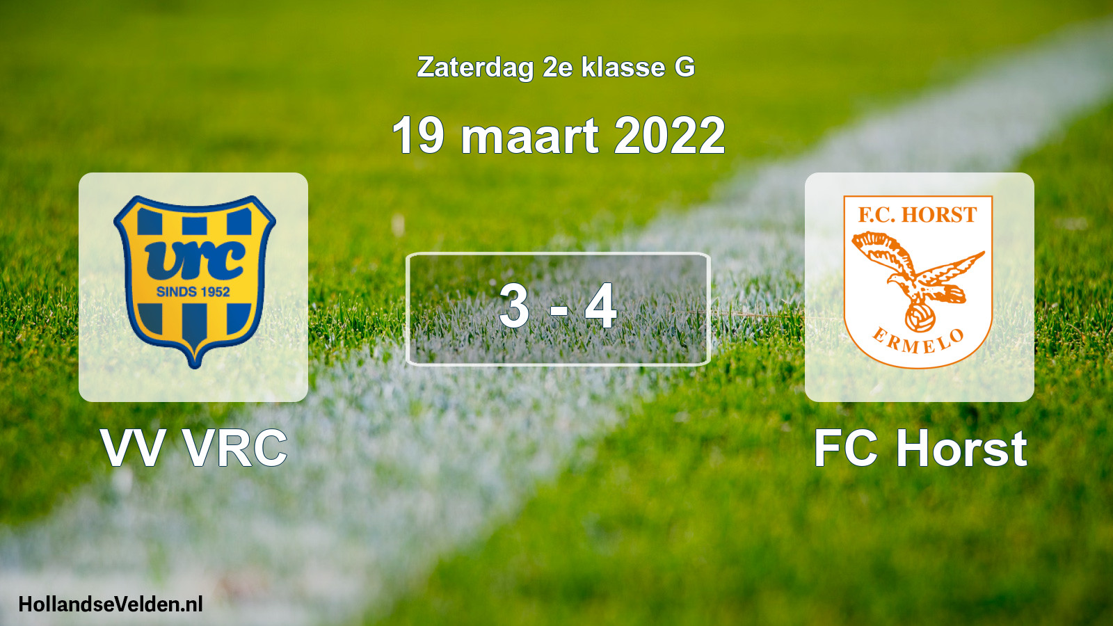 Total number of matches played: VV VRC - FC Horst 3 - 4 (19 March 2022)