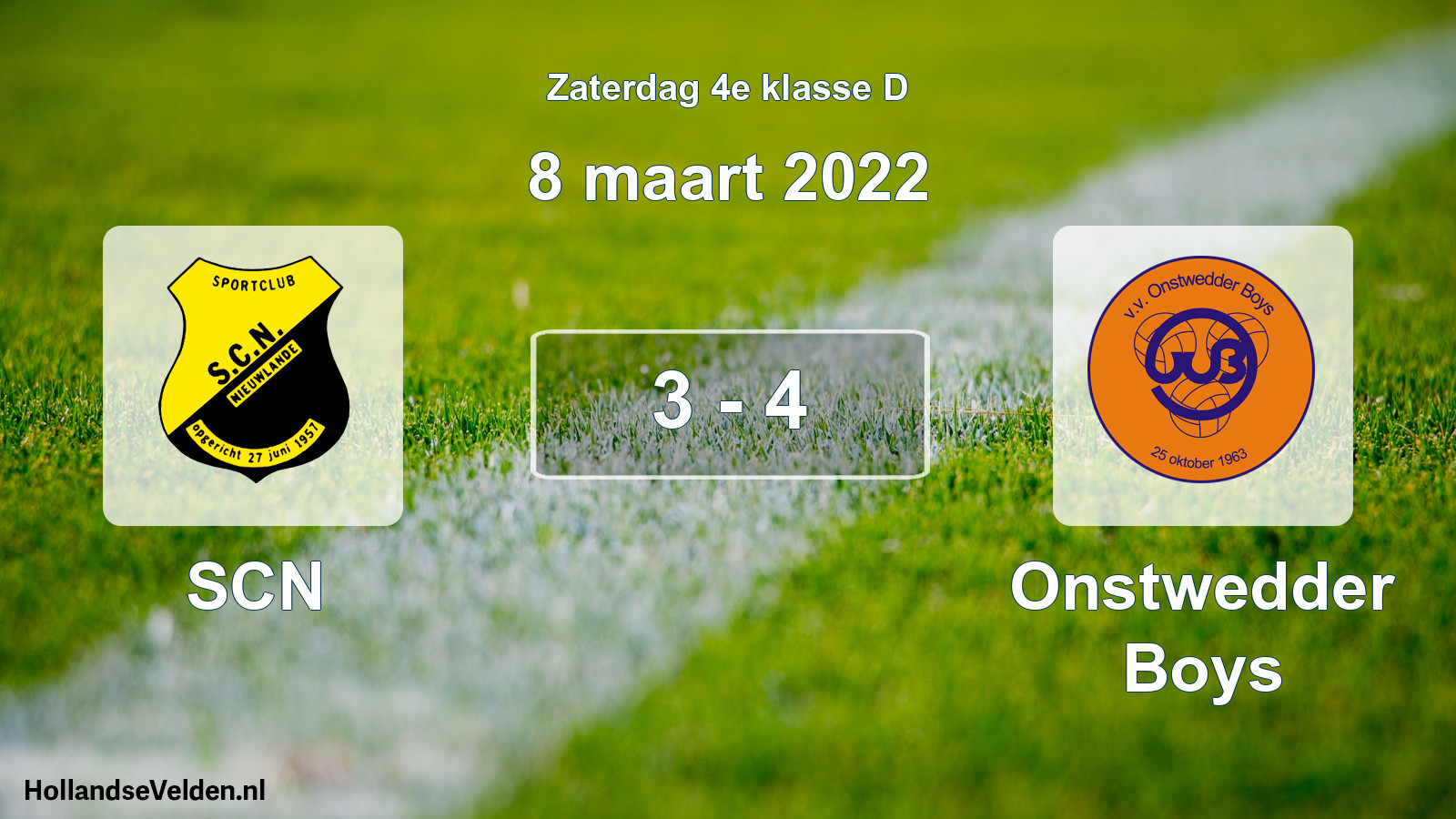 Total number of matches played: SCN - Onstwedder Boys 3 - 4 (8 March 2022)