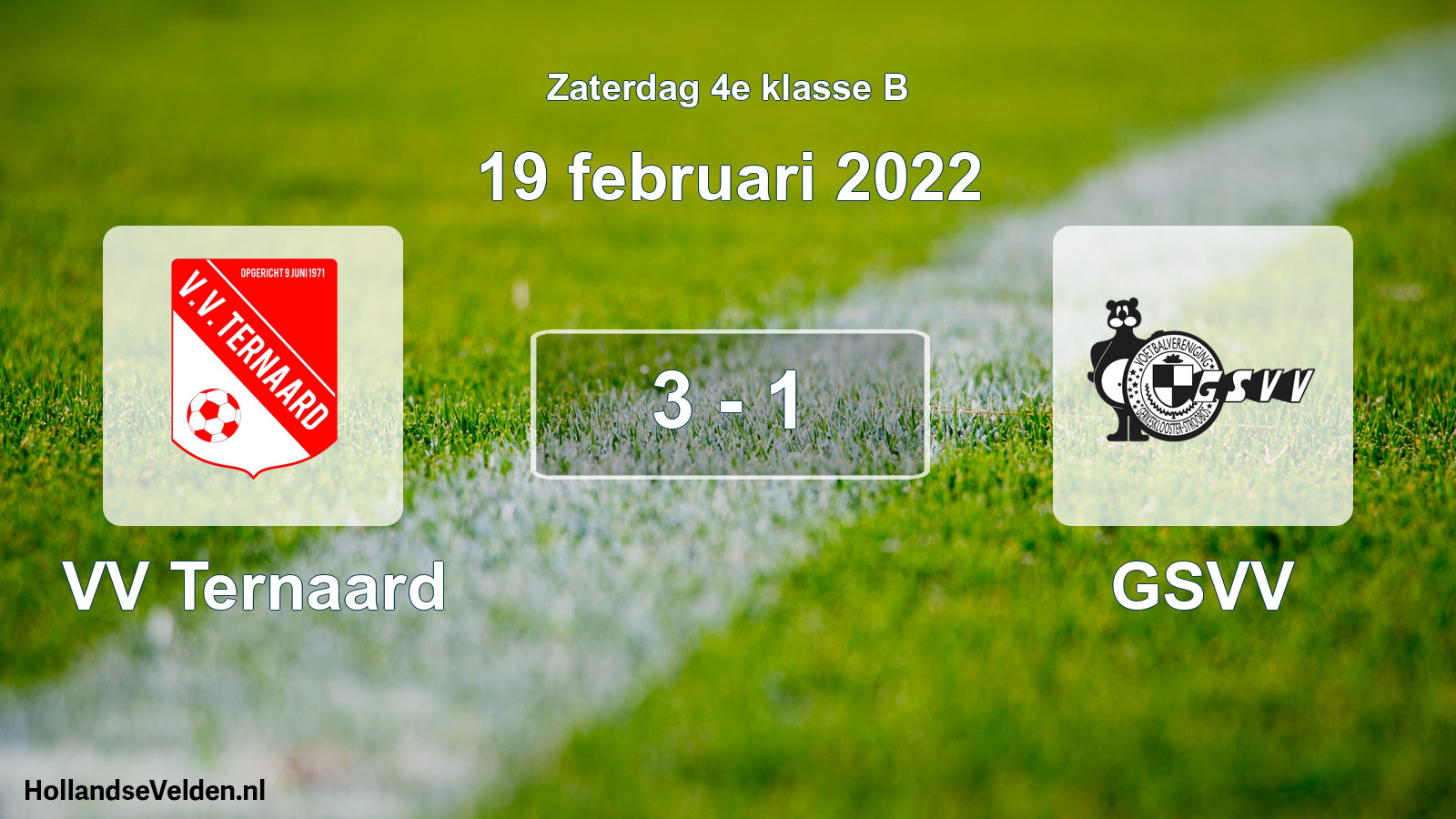 Total number of matches played: VV Ternaard - GSVV 3 - 1 (19 February 2022)