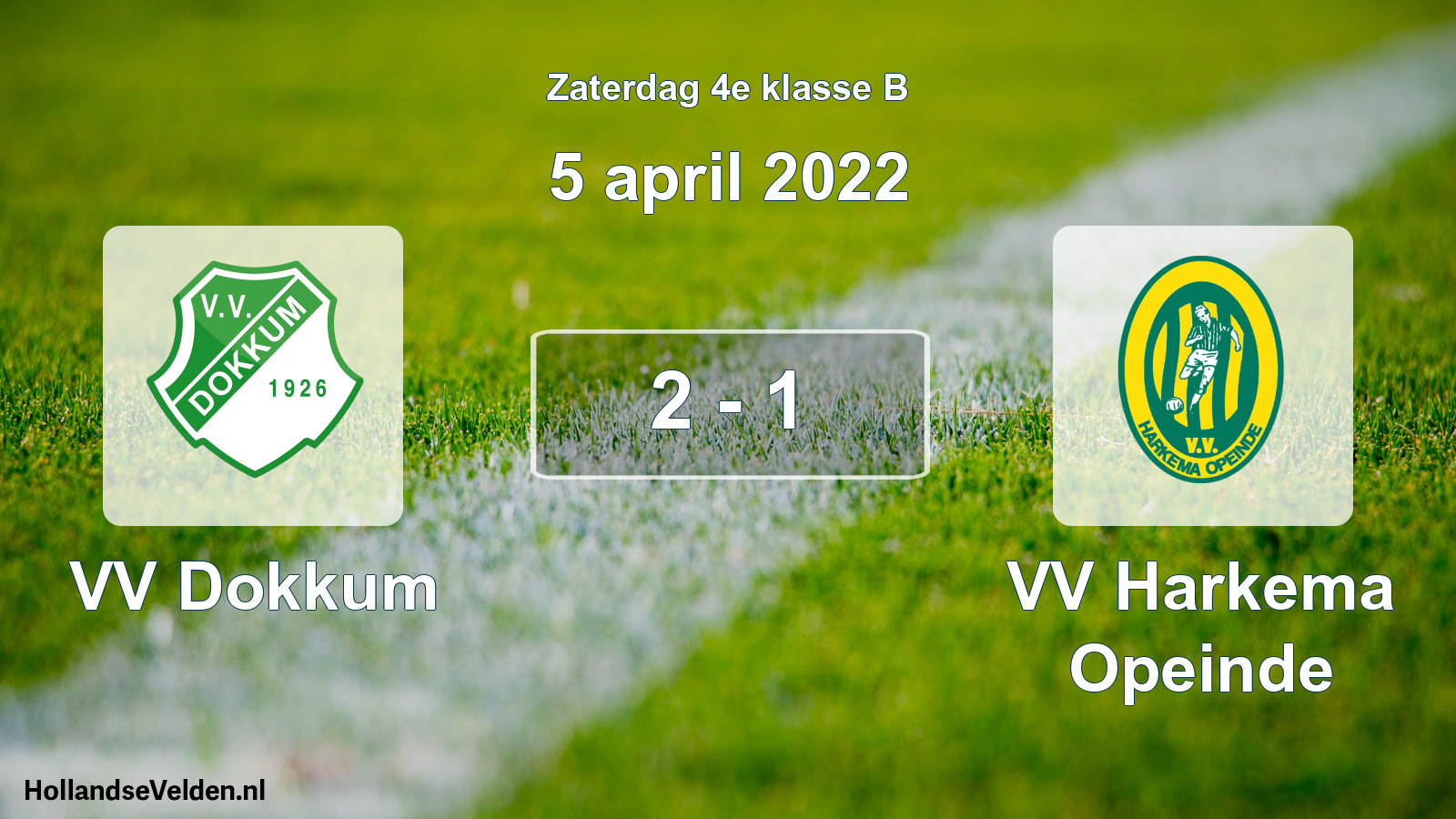 Total number of matches played: VV Dokkum - VV Harkema Opeinde 2 - 1 (5 April 2022)