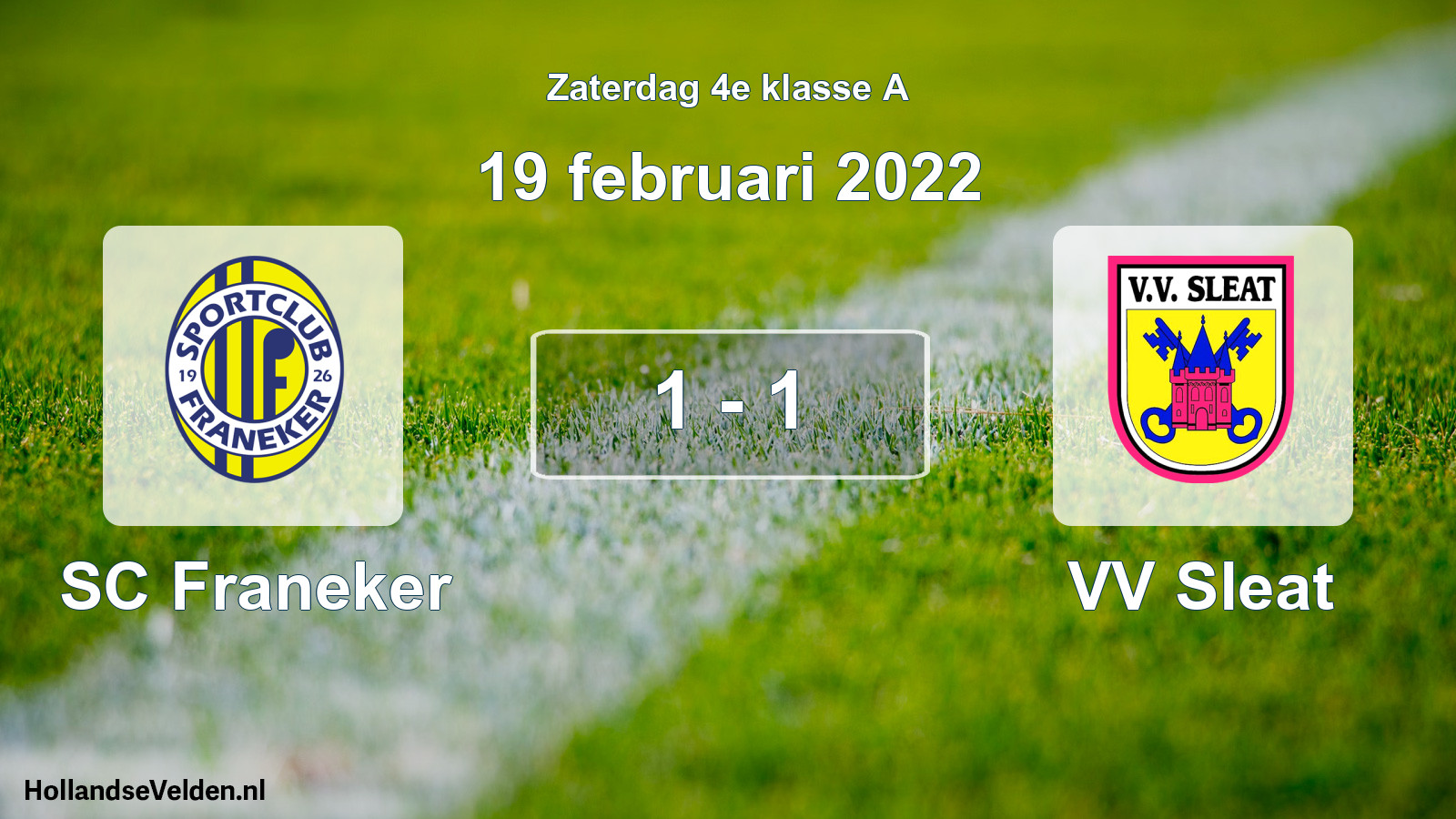 Total number of matches played: SC Franeker - VV Sleat 1 - 1 (19 February 2022)