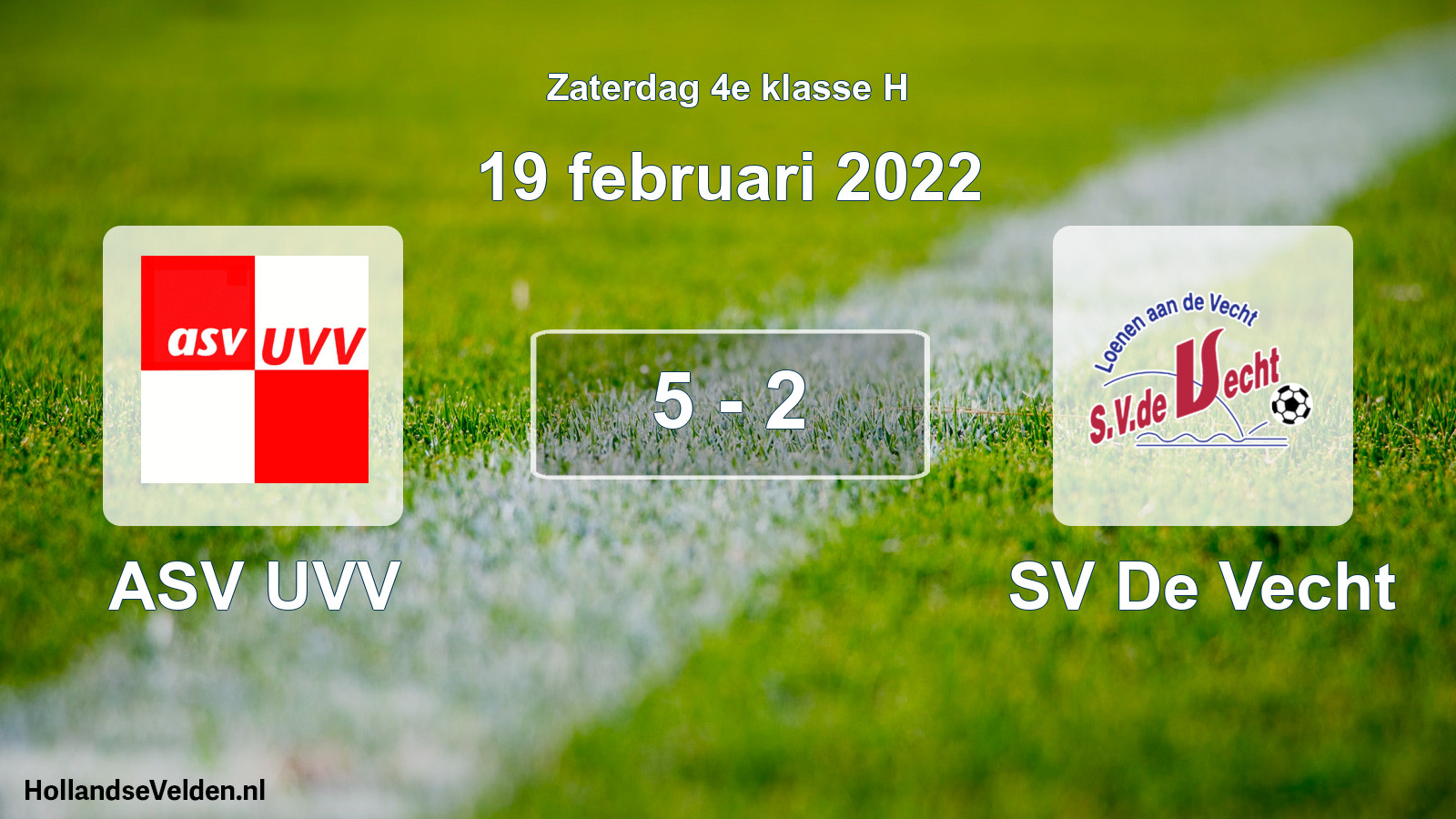 Total number of matches played: ASV UVV - SV De Vecht 5 - 2 (19 February 2022)