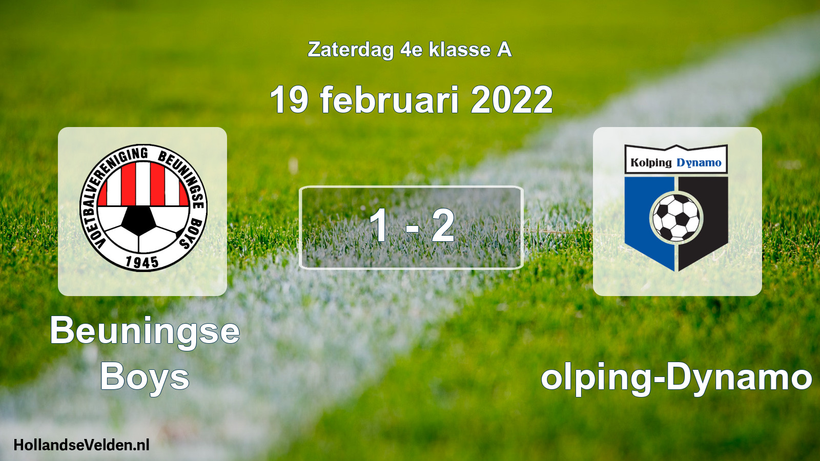 Total number of matches played: Beuningse Boys - Kolping-Dynamo 1 - 2 (19 February 2022)