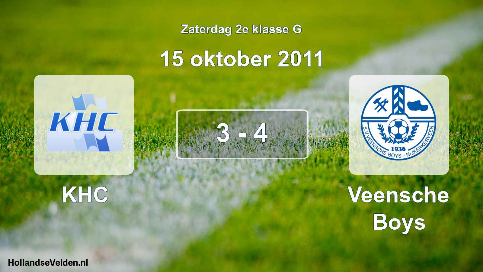 Total number of matches played: KHC - Veensche Boys 3 - 4 (15 October 2011)