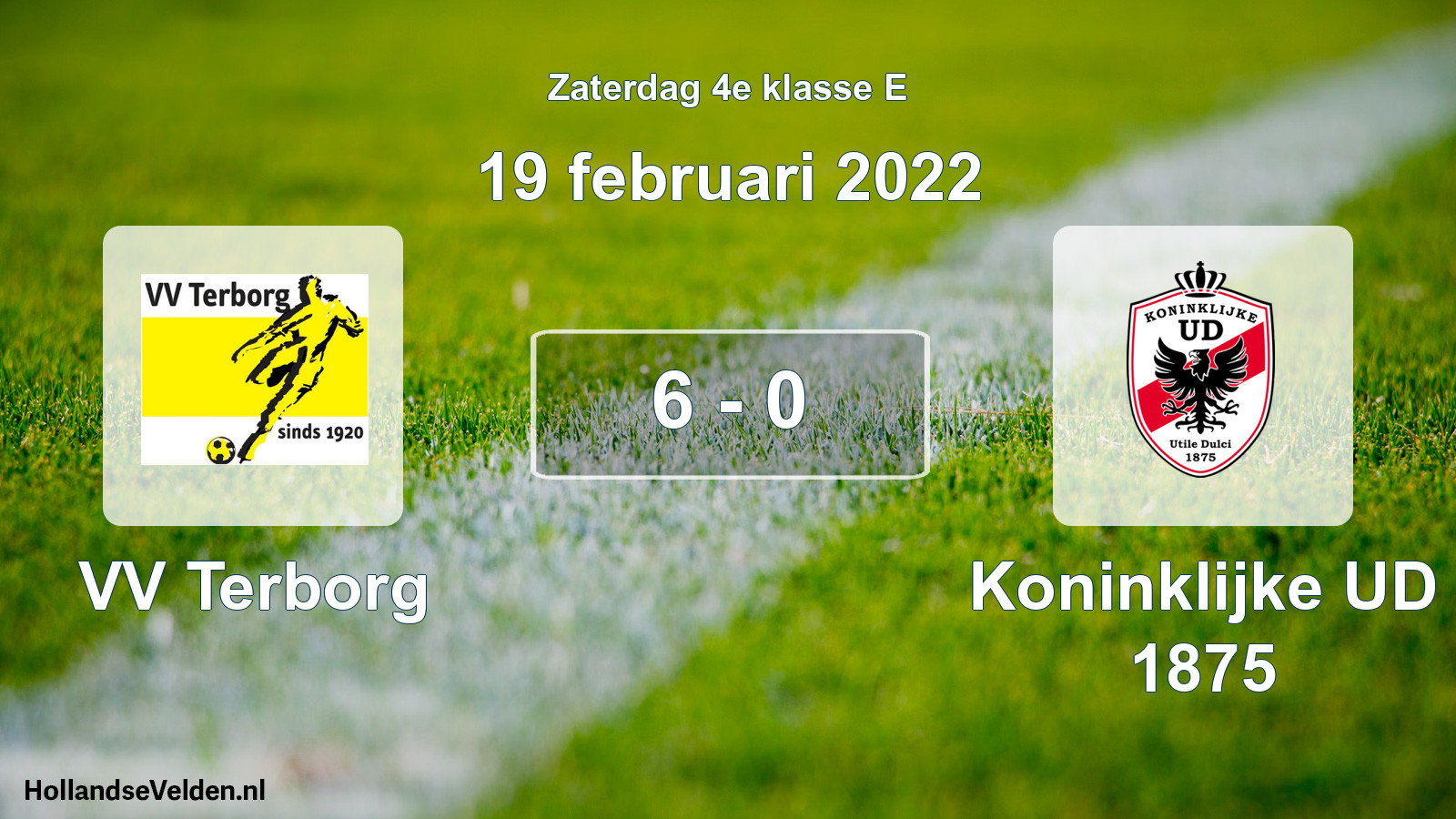 Total number of matches played: VV Terborg - Koninklijke UD 1875 6 - 0 (19 February 2022)