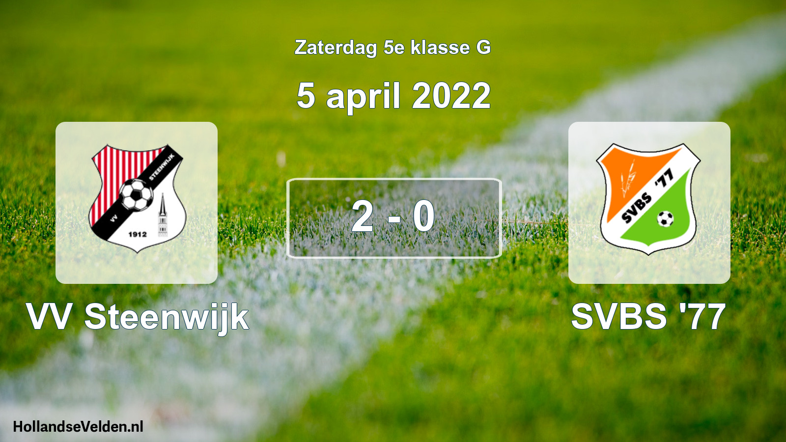 Total number of matches played: VV Steenwijk - SVBS '77 2 - 0 (5 April 2022)