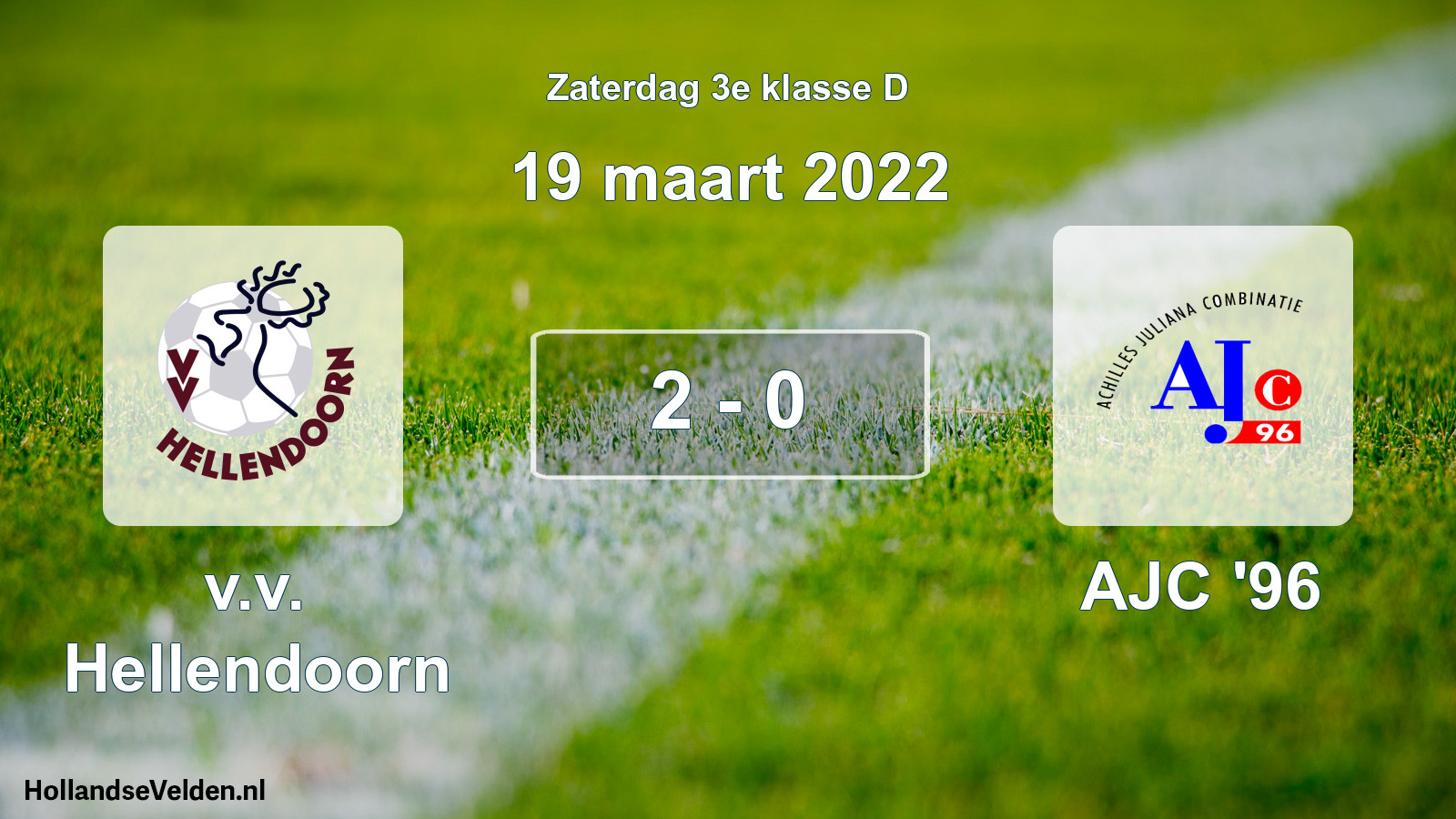 Total number of matches played: v.v. Hellendoorn - AJC '96 2 - 0 (19 March 2022)
