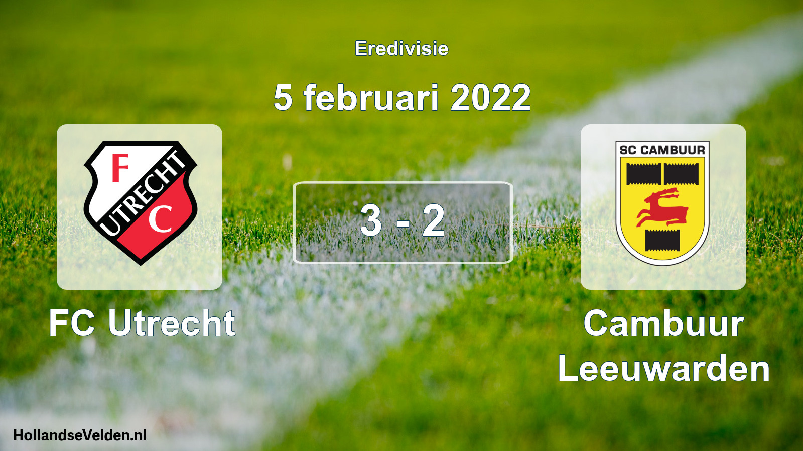 Total number of matches played: FC Utrecht - Cambuur Leeuwarden 3 - 2 (5 February 2022)