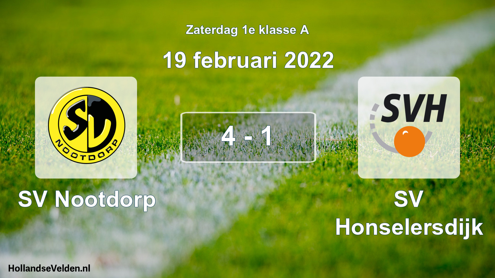 Total number of matches played: SV Nootdorp - SV Honselersdijk 4 - 1 (19 February 2022)