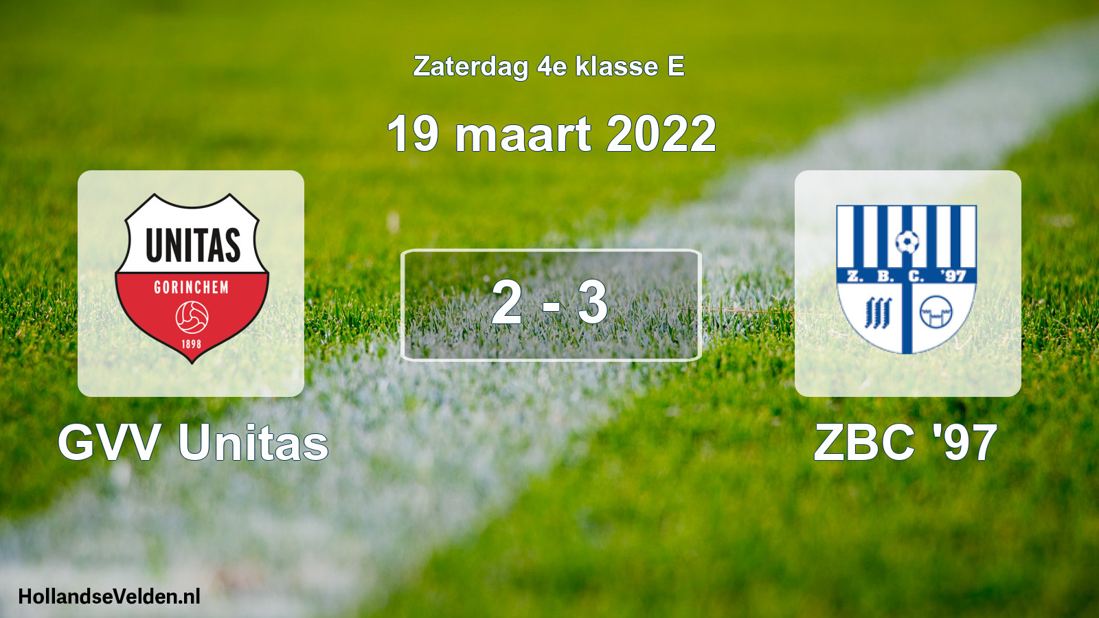 Total number of matches played: GVV Unitas - ZBC '97 2 - 3 (19 March 2022)
