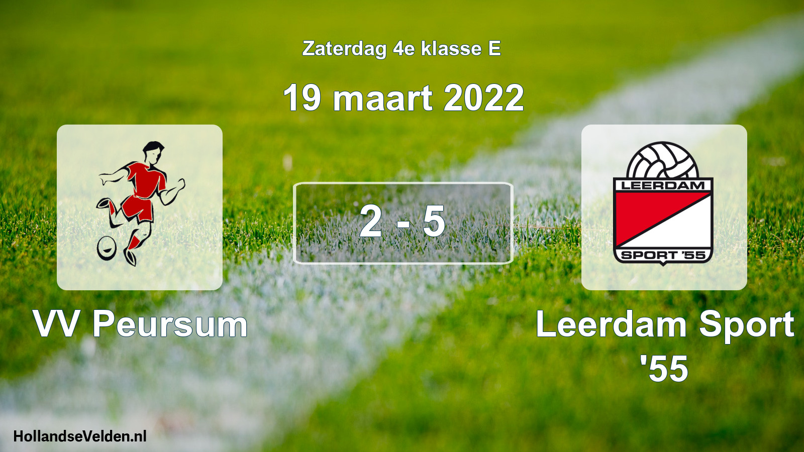 Total number of matches played: VV Peursum - Leerdam Sport '55 2 - 5 (19 March 2022)