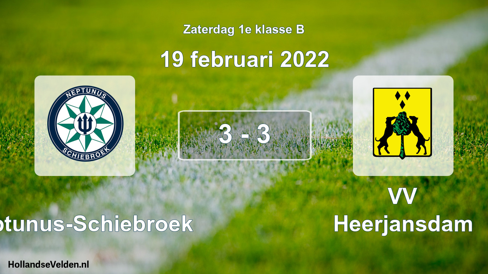 Total number of matches played: Neptunus-Schiebroek - VV Heerjansdam 3 - 3 (19 February 2022)