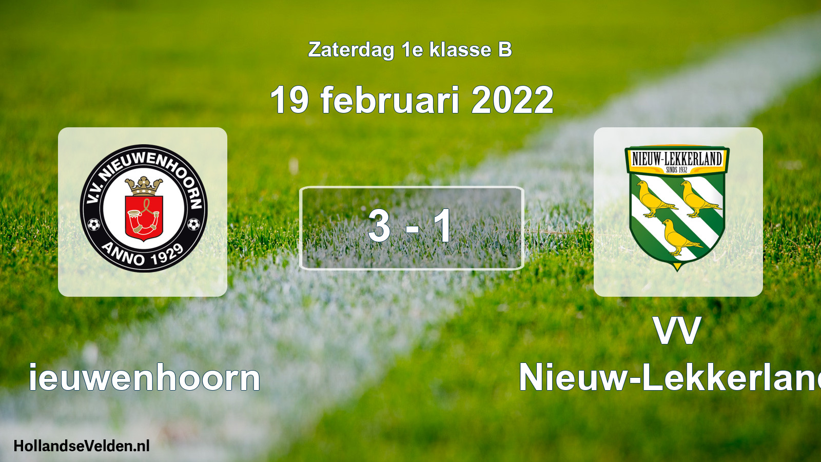 Total number of matches played: Nieuwenhoorn - VV Nieuw-Lekkerland 3 - 1 (19 February 2022)