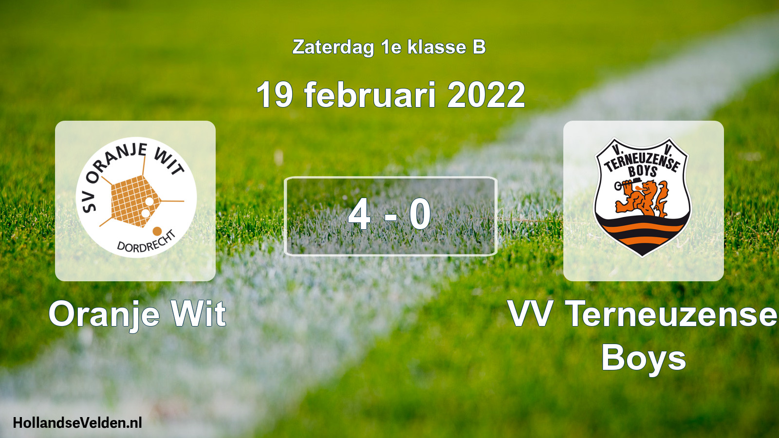 Total number of matches played: Oranje Wit - VV Terneuzense Boys 4 - 0 (19 February 2022)