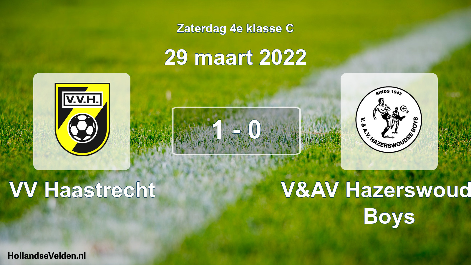 Total number of matches played: VV Haastrecht - V&AV Hazerswoudse Boys 1 - 0 (29 March 2022)