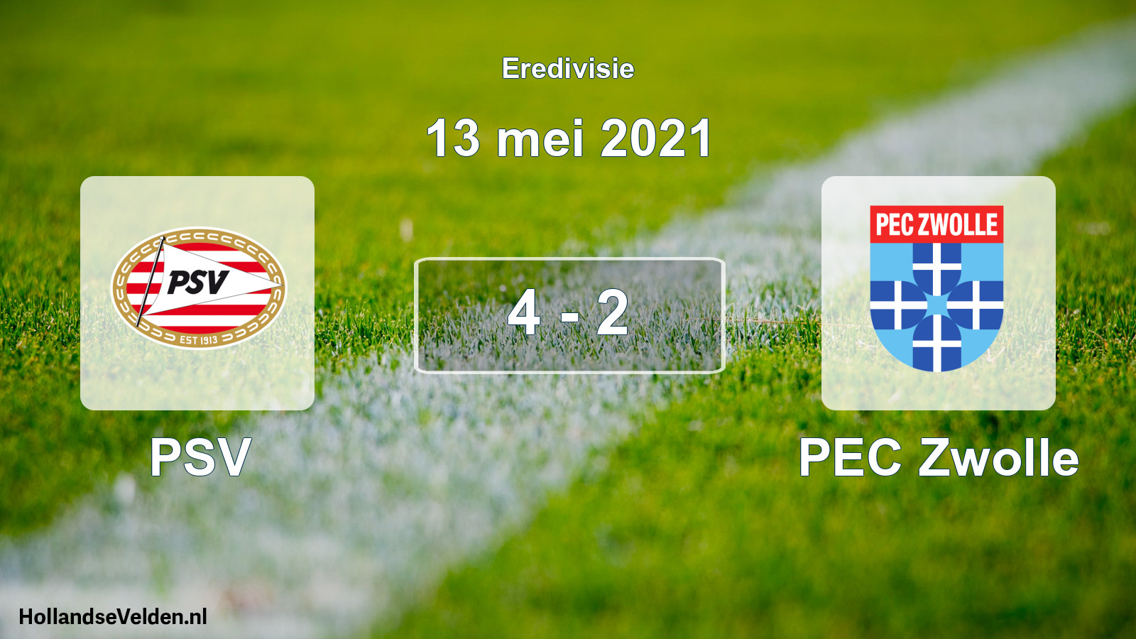 Total number of matches played: PSV - PEC Zwolle 4 - 2 (13 May 2021)