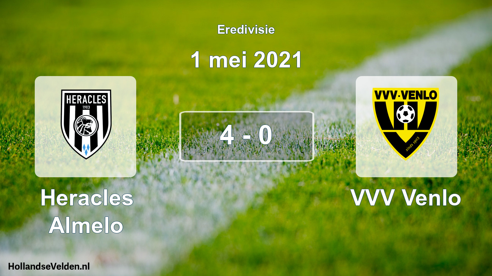 Gespeelde wedstrijd: Heracles Almelo - VVV Venlo 4 - 0 (1 mei 2021)