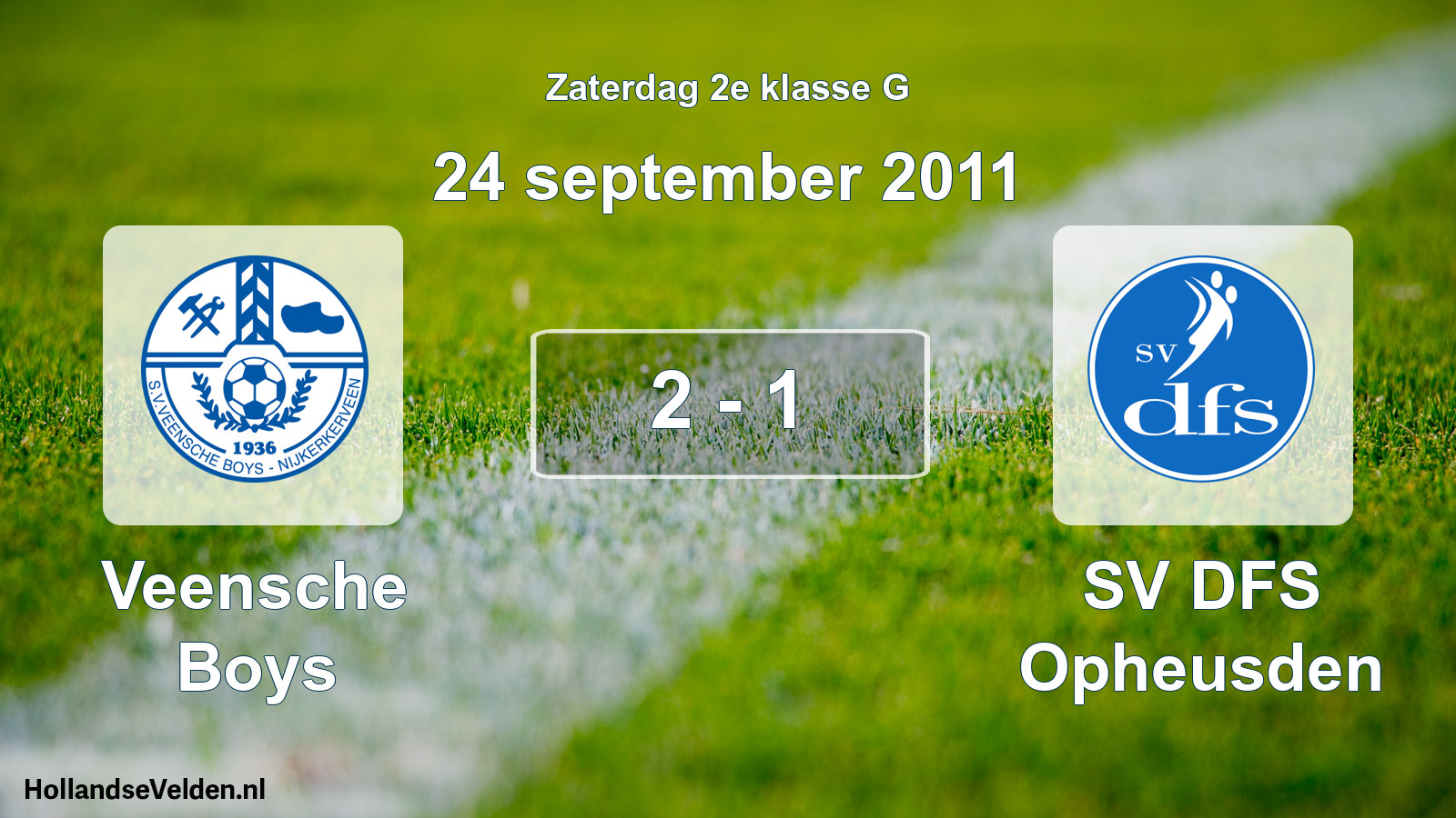 Total number of matches played: Veensche Boys - SV DFS Opheusden 2 - 1 (24 September 2011)