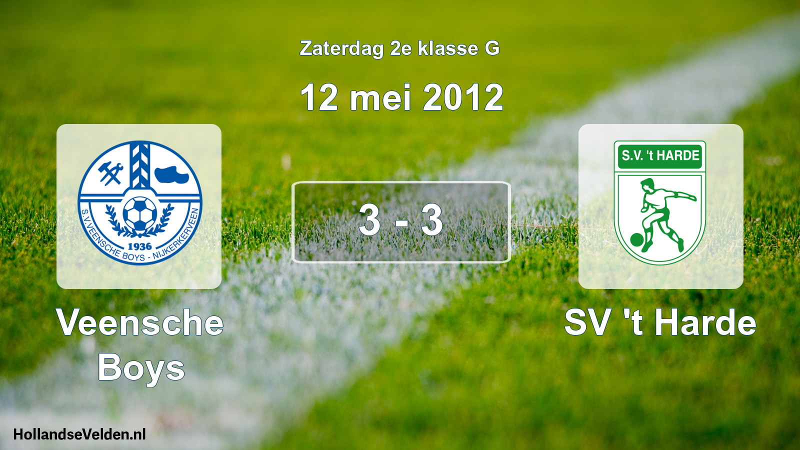 Total number of matches played: Veensche Boys - SV 't Harde 3 - 3 (12 May 2012)