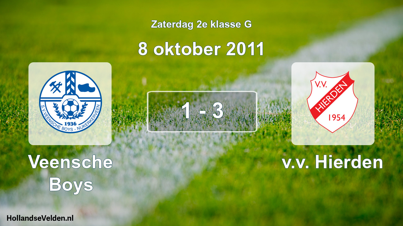 Total number of matches played: Veensche Boys - v.v. Hierden 1 - 3 (8 October 2011)