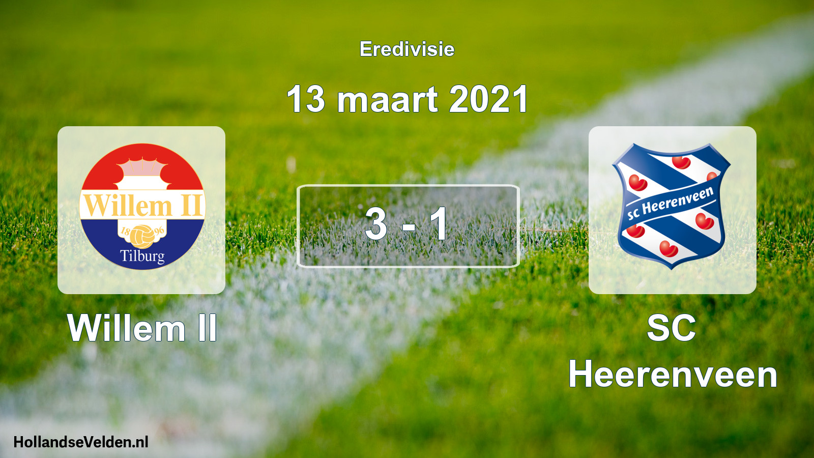 Total number of matches played: Willem II - SC Heerenveen 3 - 1 (13 March 2021)