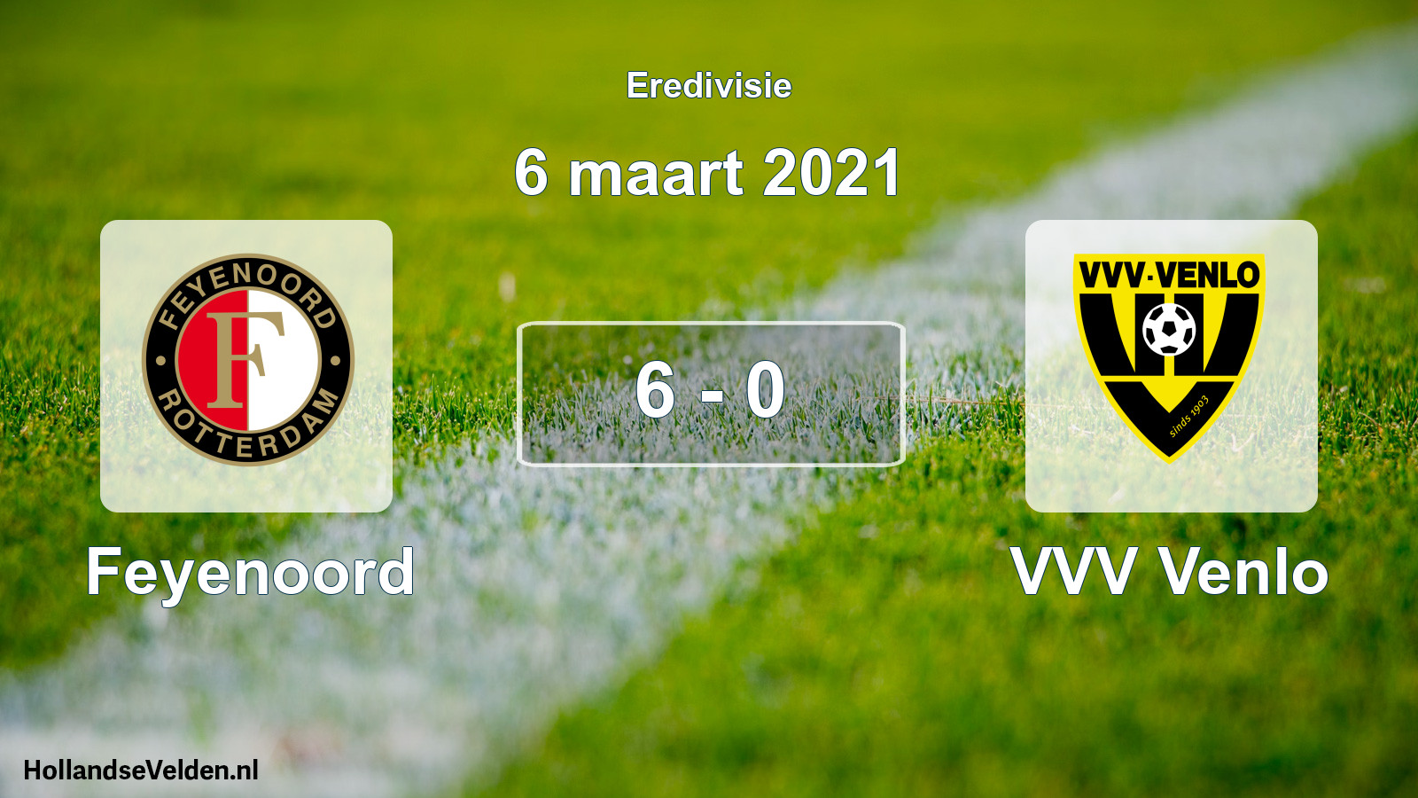 Total number of matches played: Feyenoord - VVV Venlo 6 - 0 (6 March 2021)