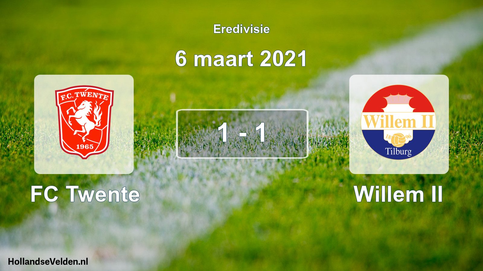 Total number of matches played: FC Twente - Willem II 1 - 1 (6 March 2021)
