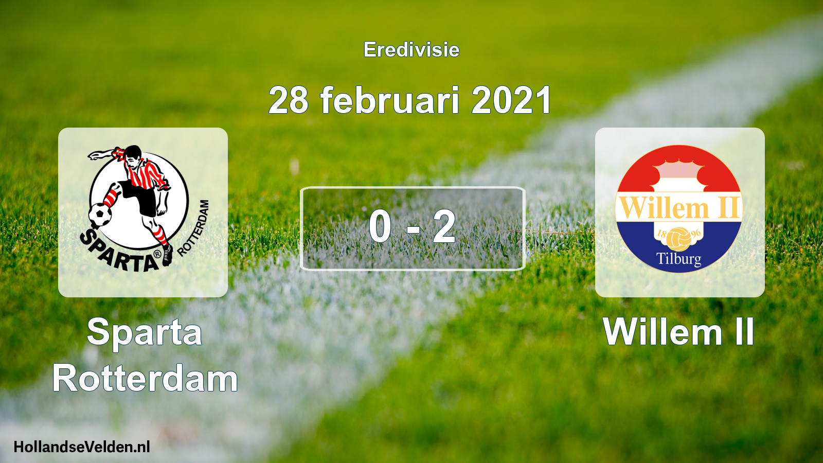 Total number of matches played: Sparta Rotterdam - Willem II 0 - 2 (28 February 2021)