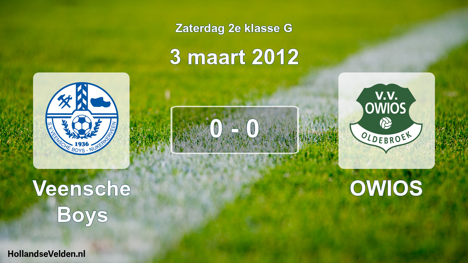 Total number of matches played: Veensche Boys - OWIOS 0 - 0 (3 March 2012)
